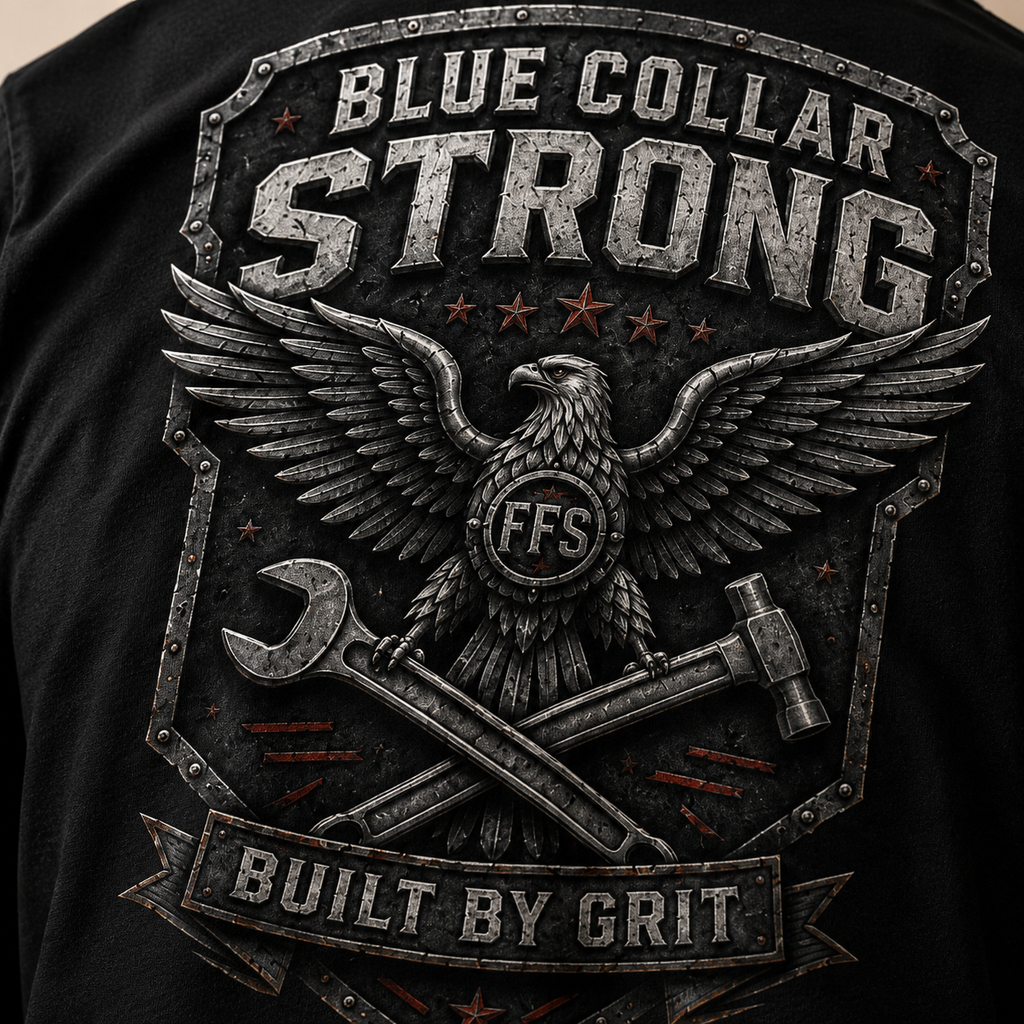 Blue Collar Strong Forged Flag Tee
