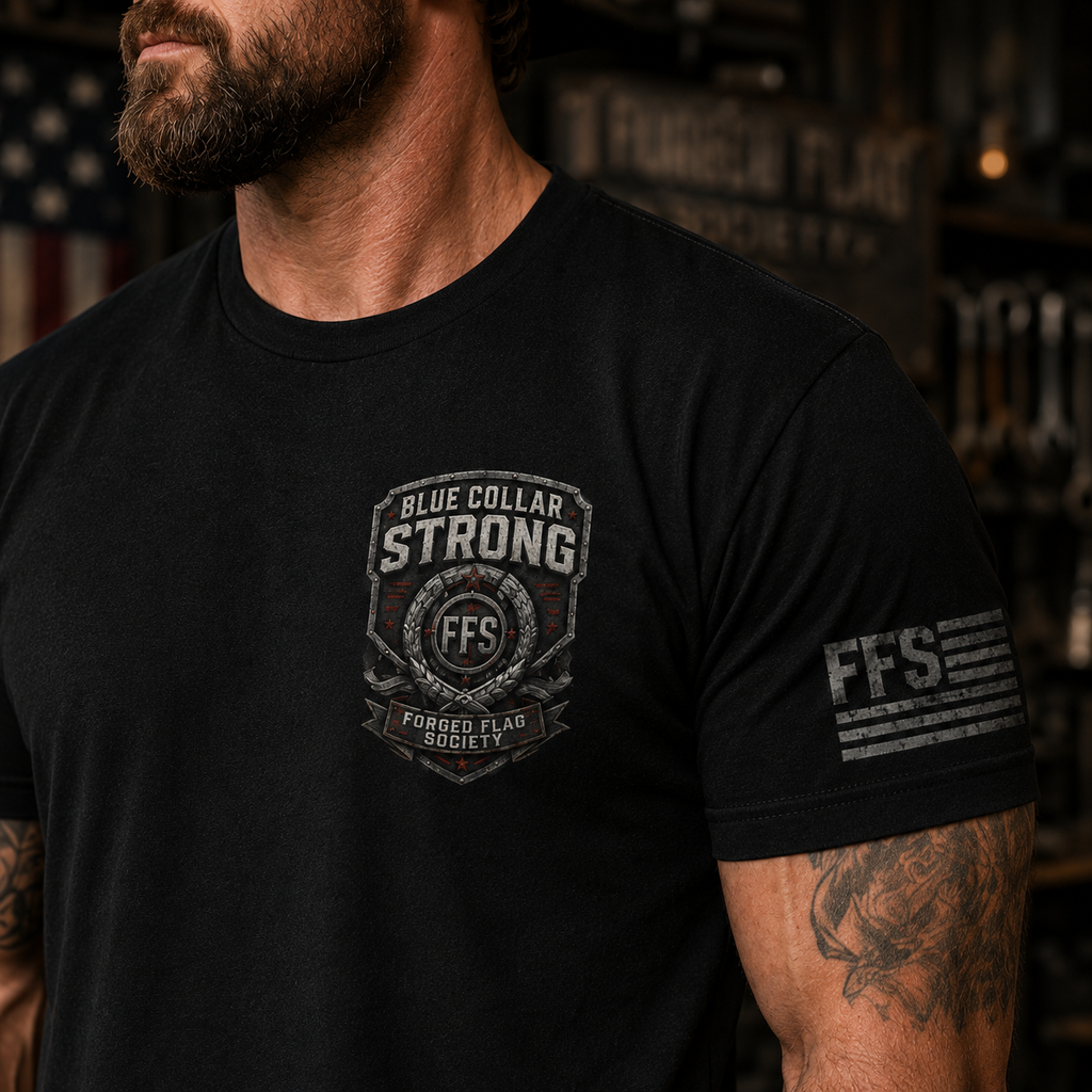 Blue Collar Strong Forged Flag Tee