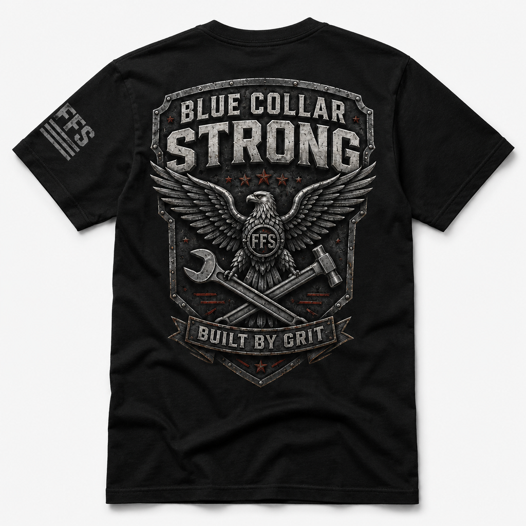 Blue Collar Strong Forged Flag Tee