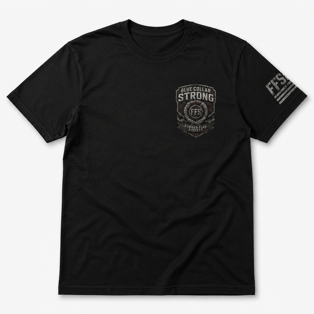 Blue Collar Strong Forged Flag Tee