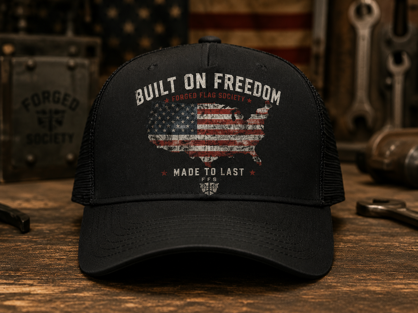 Built On Freedom Forged Flag Hat
