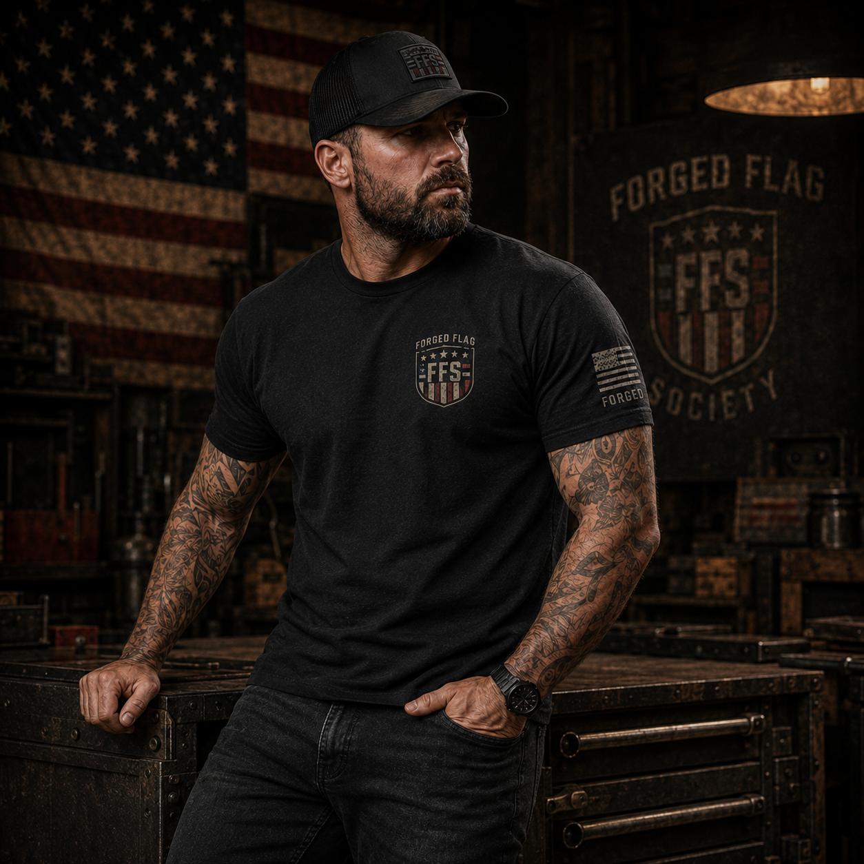 Built On Freedom Forged Flag Tee