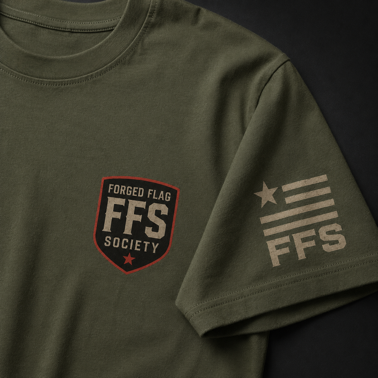 Duty Never Retires Forged Flag Tee