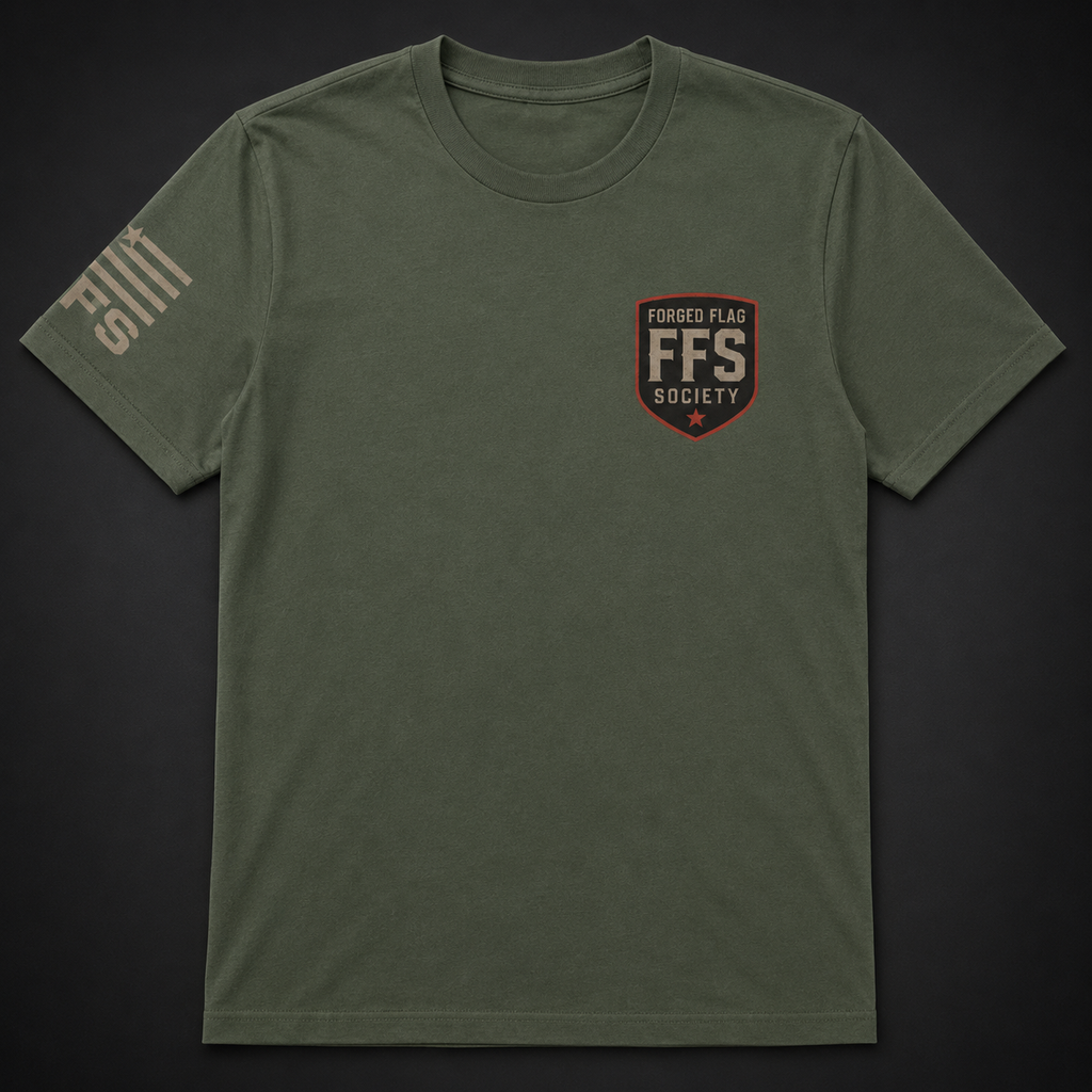 Duty Never Retires Forged Flag Tee