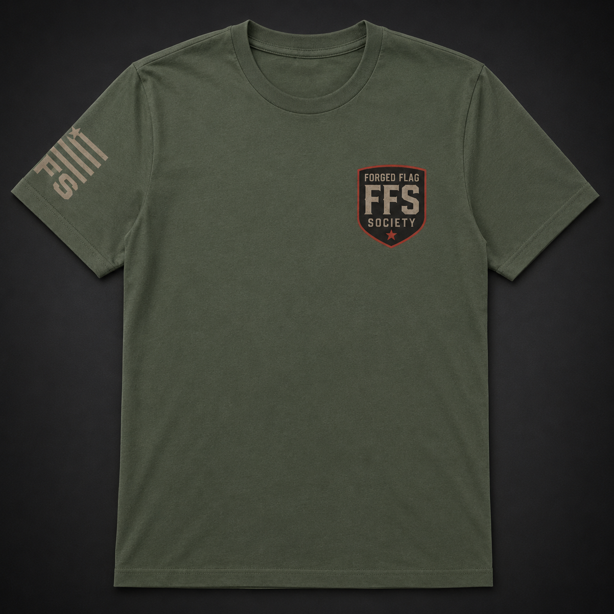 Duty Never Retires Forged Flag Tee