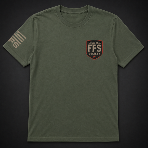 Duty Never Retires Forged Flag Tee