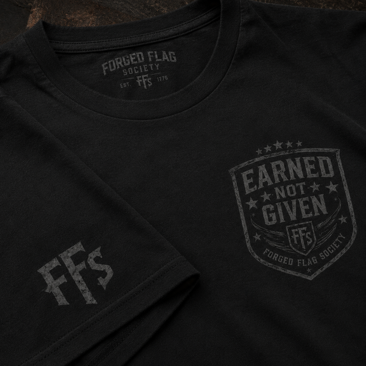Earned Not Given Forged Flag Tee