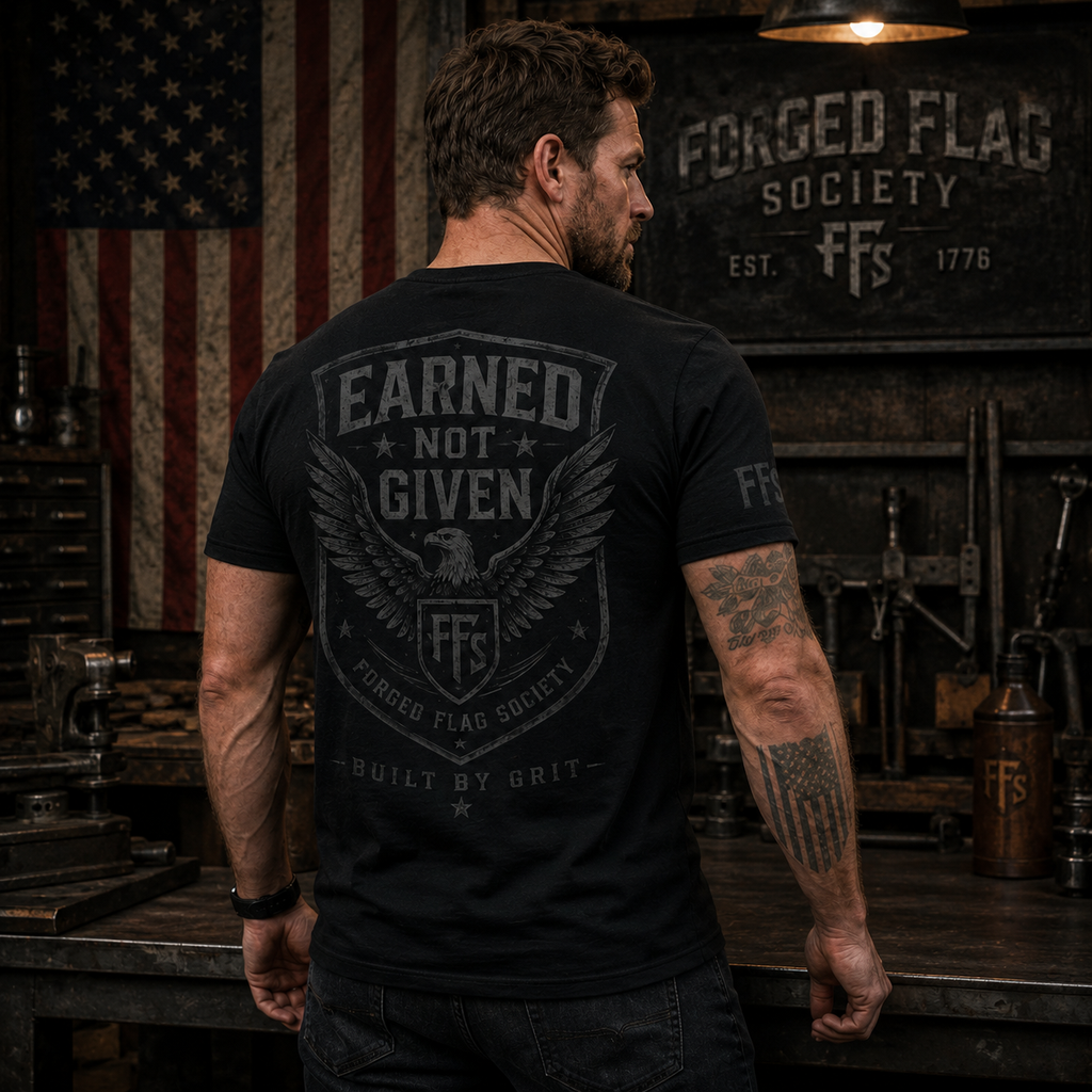 Earned Not Given Forged Flag Tee