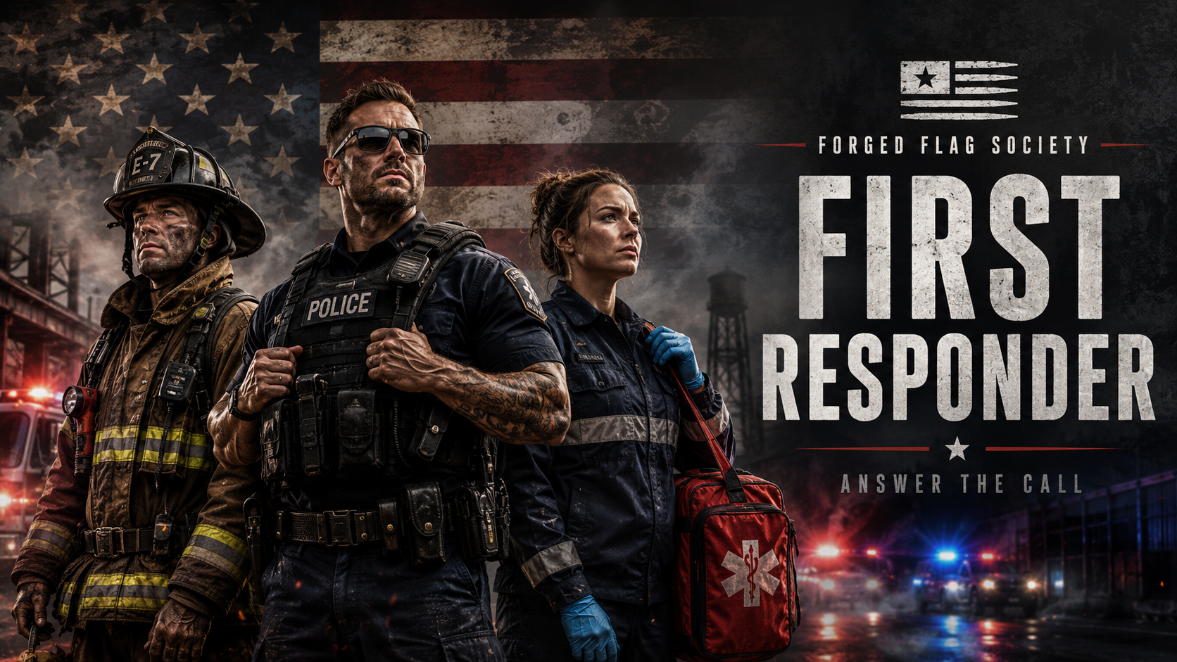 First Responder Forged Flag Tee
