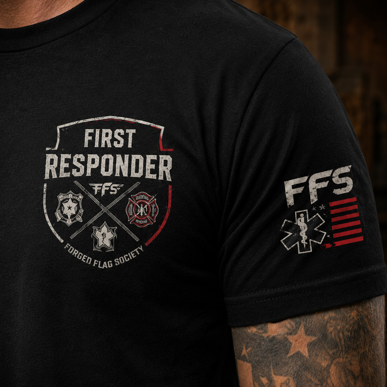 First Responder Forged Flag Tee
