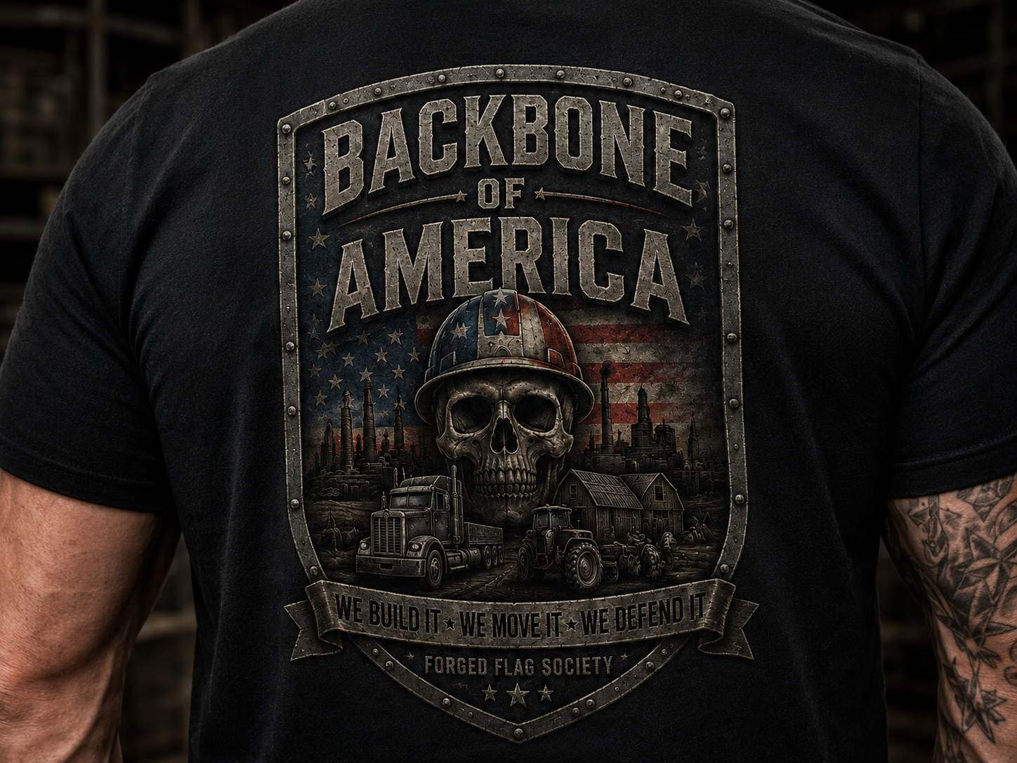 Backbone of America Forged Flag Tee