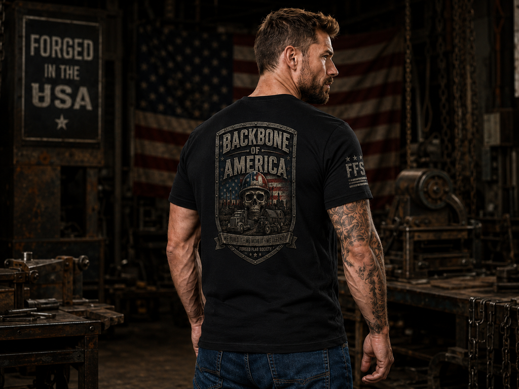 Backbone of America Forged Flag Tee
