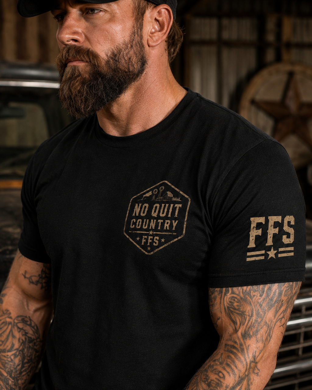 No Quit Country Forged Flag Tee