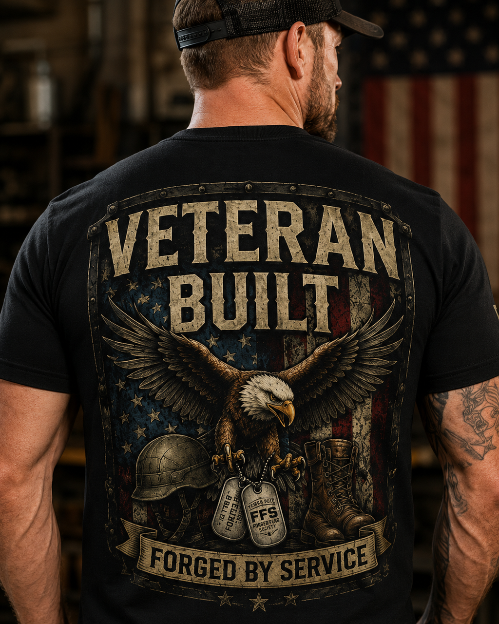 Veteran Built Forged Flag Tee