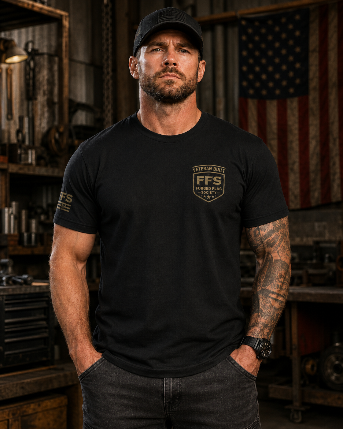 Veteran Built Forged Flag Tee