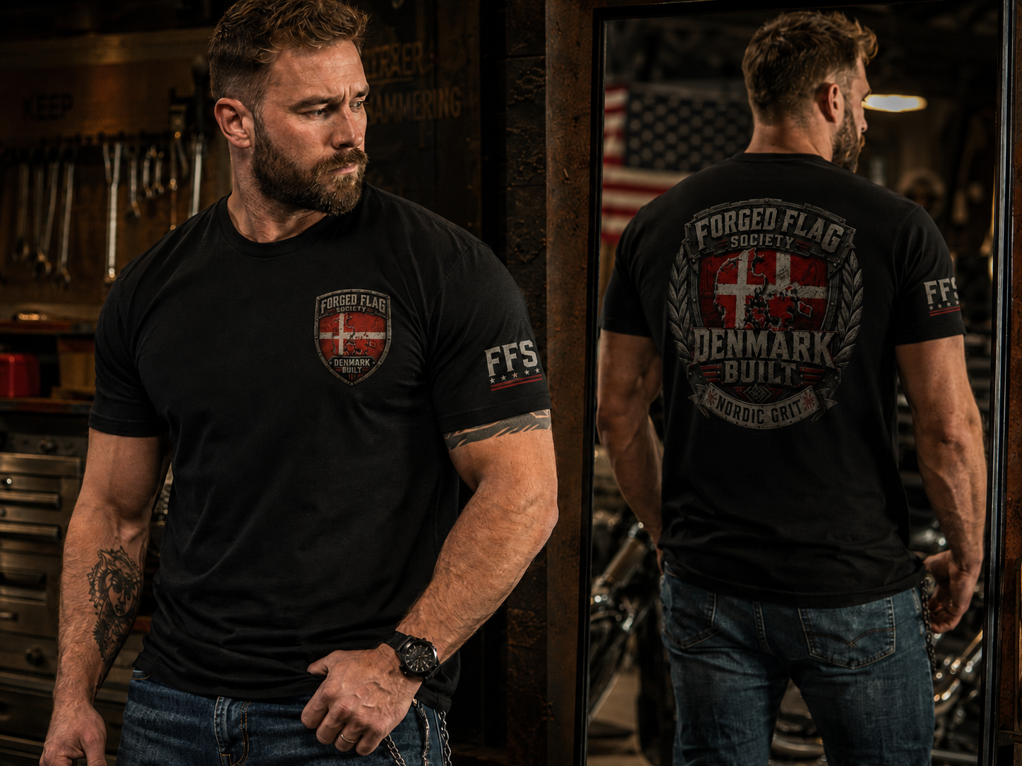 Denmark Built Forged Flag Tee