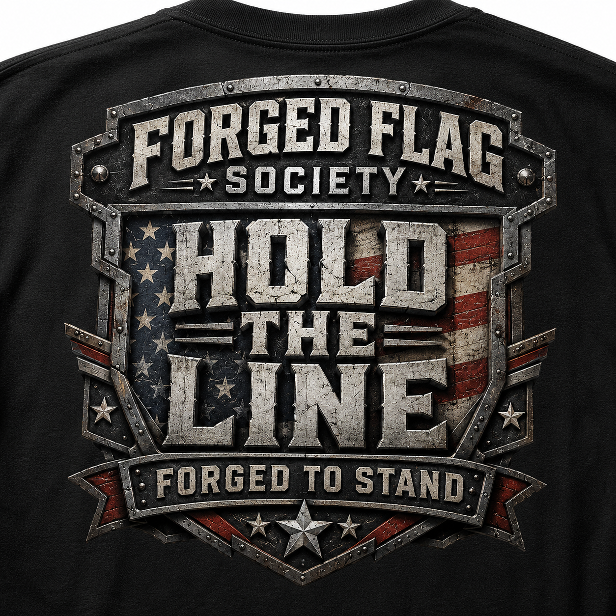 Hold The Line Forged Flag Tee
