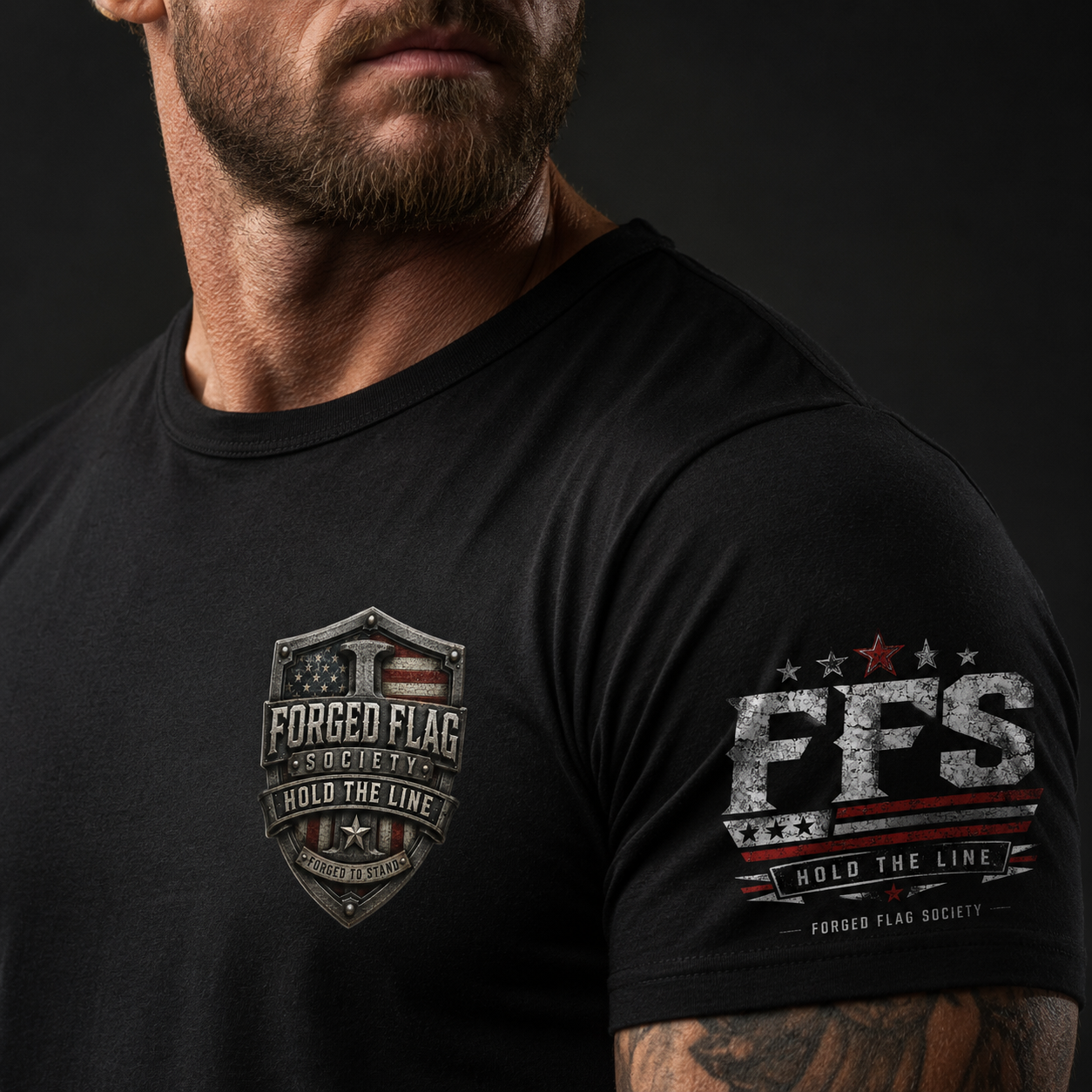 Hold The Line Forged Flag Tee