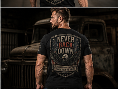 Never Back Down Forged Flag Tee