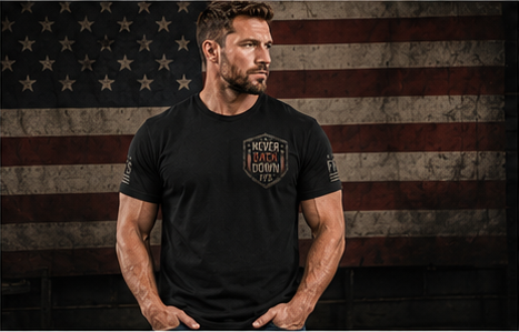 Never Back Down Forged Flag Tee