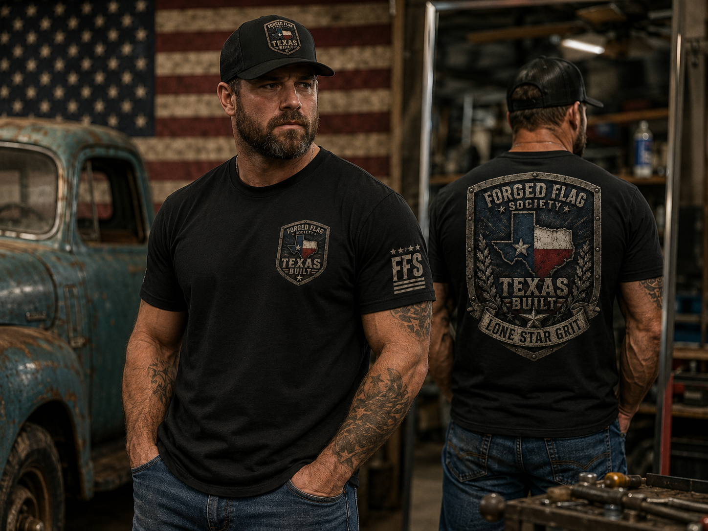 Texas Built Forged Flag Tee