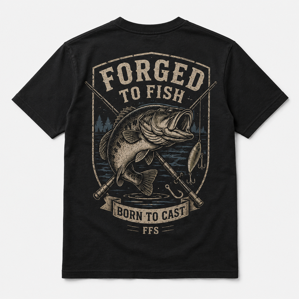 Forged To Fish Forged Flag Tee