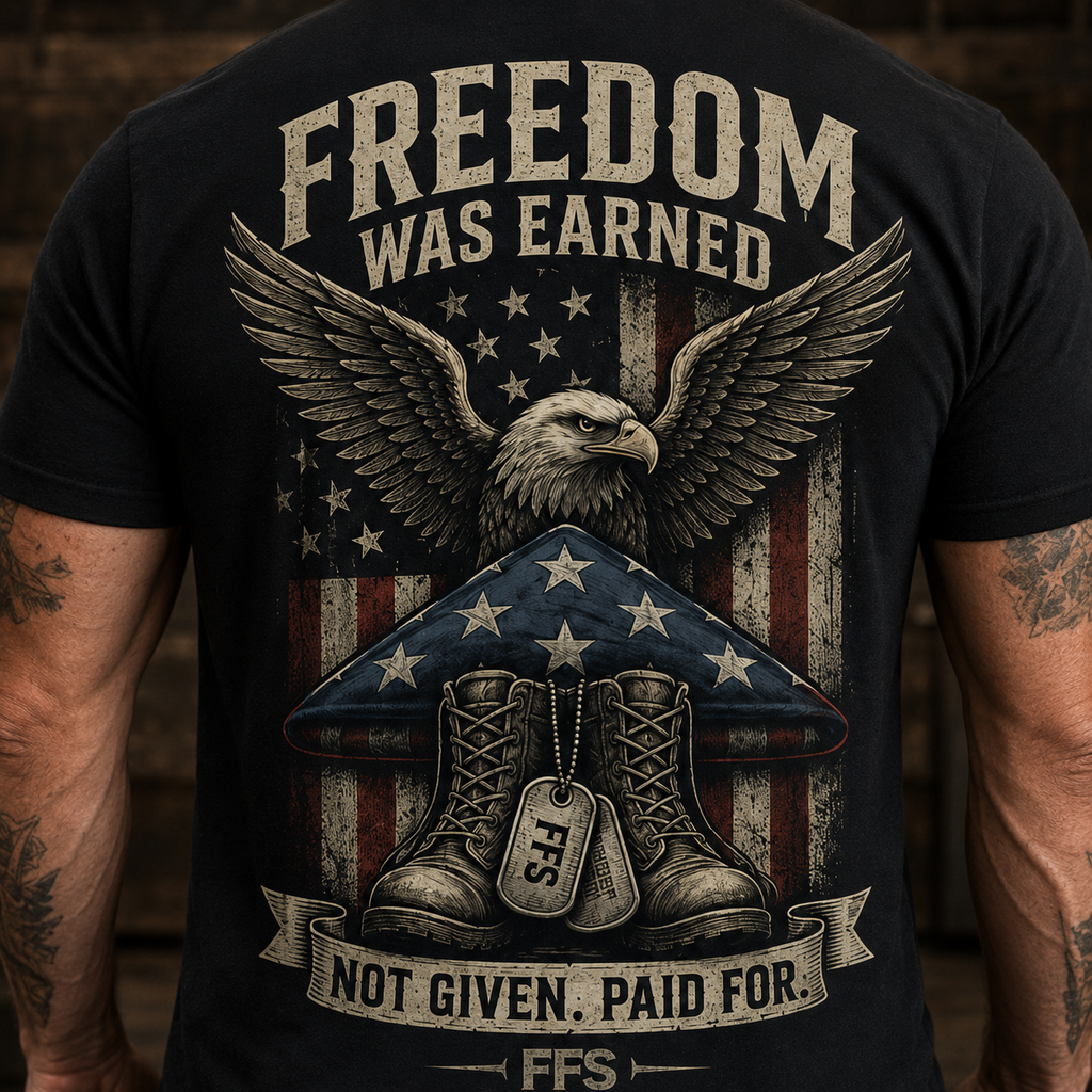 Freedom Was Earned Forged Flag Tee