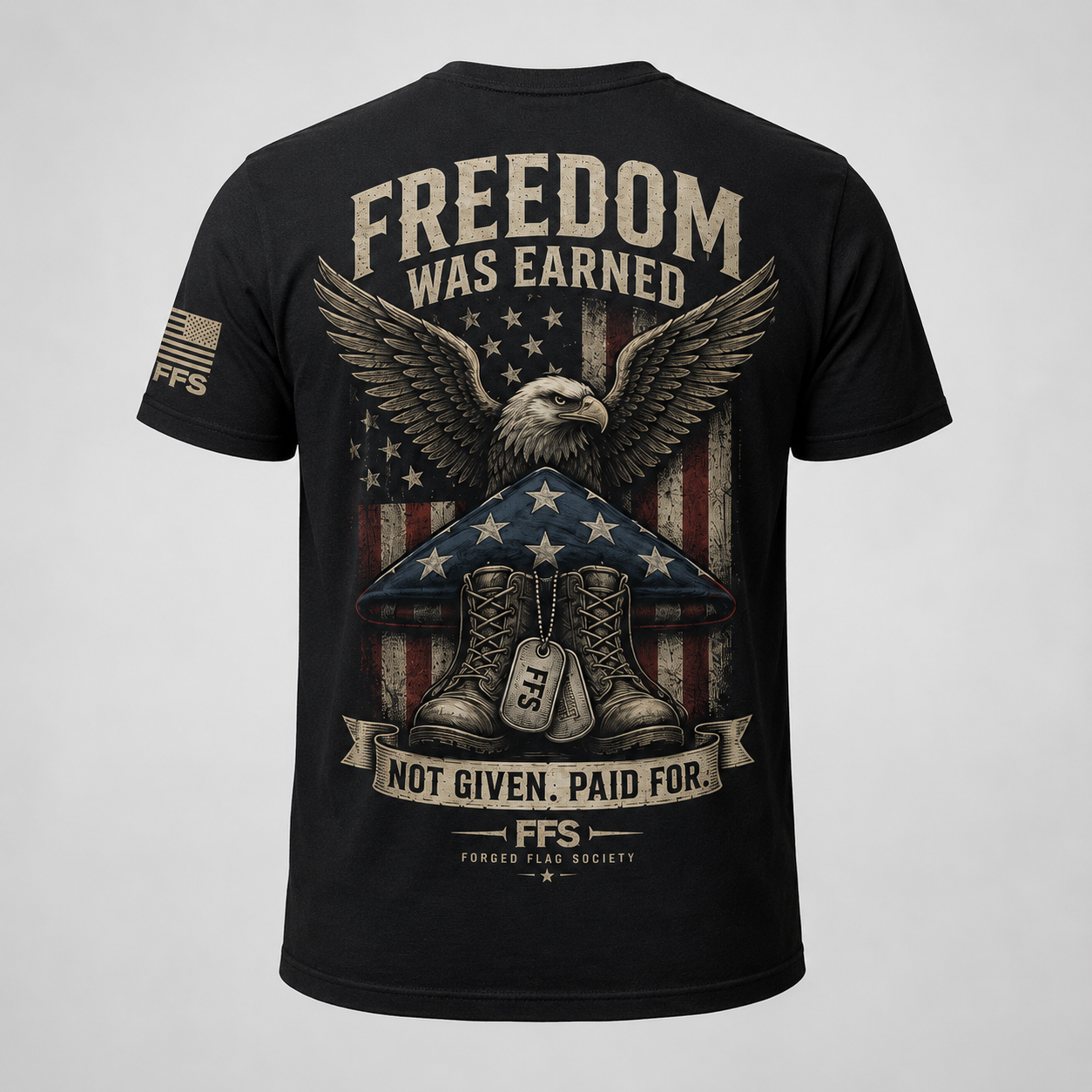Freedom Was Earned Forged Flag Tee