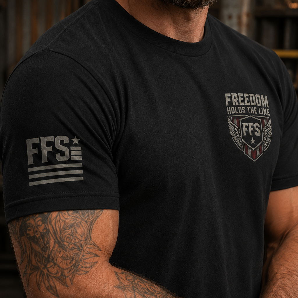 Freedom Holds The Line Forged Flag Tee