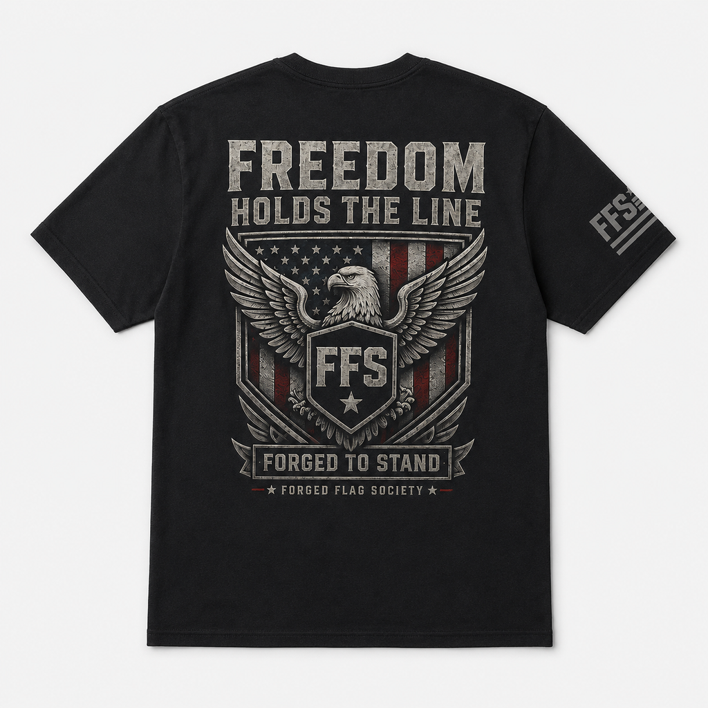 Freedom Holds The Line Forged Flag Tee