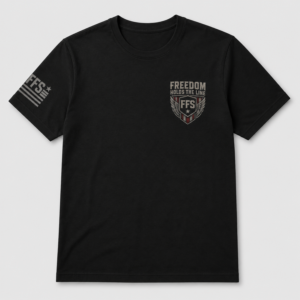 Freedom Holds The Line Forged Flag Tee