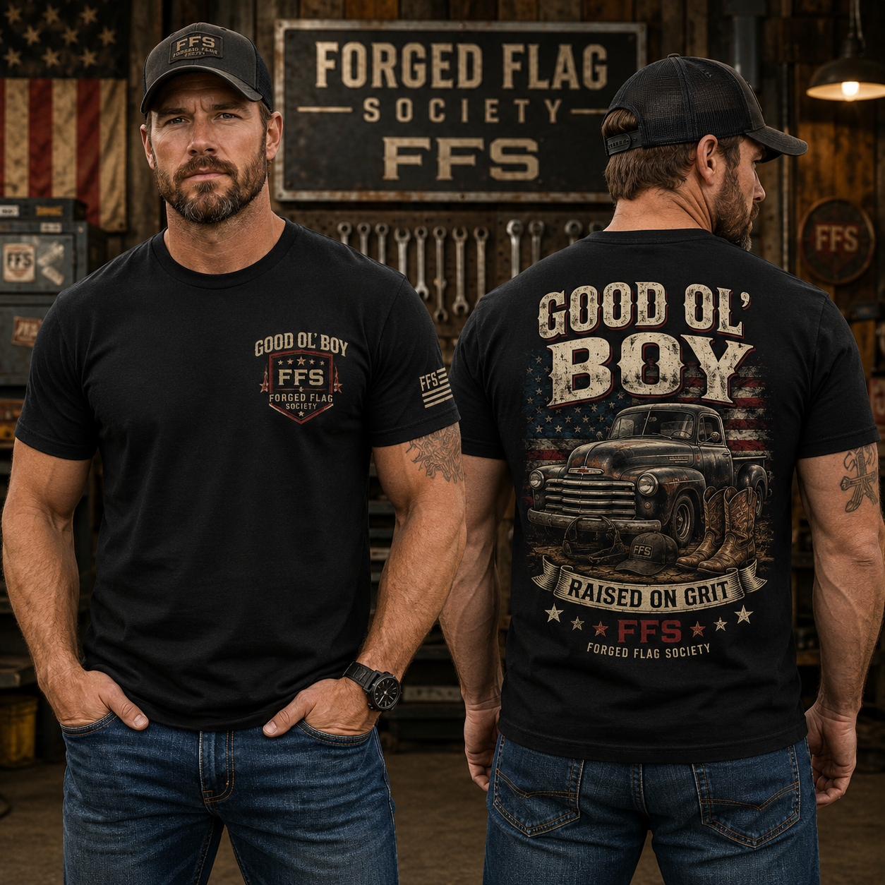 Good Ol' Boy Forged Flag Tee