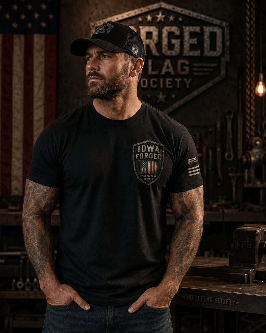 Iowa Forged Flag Tee