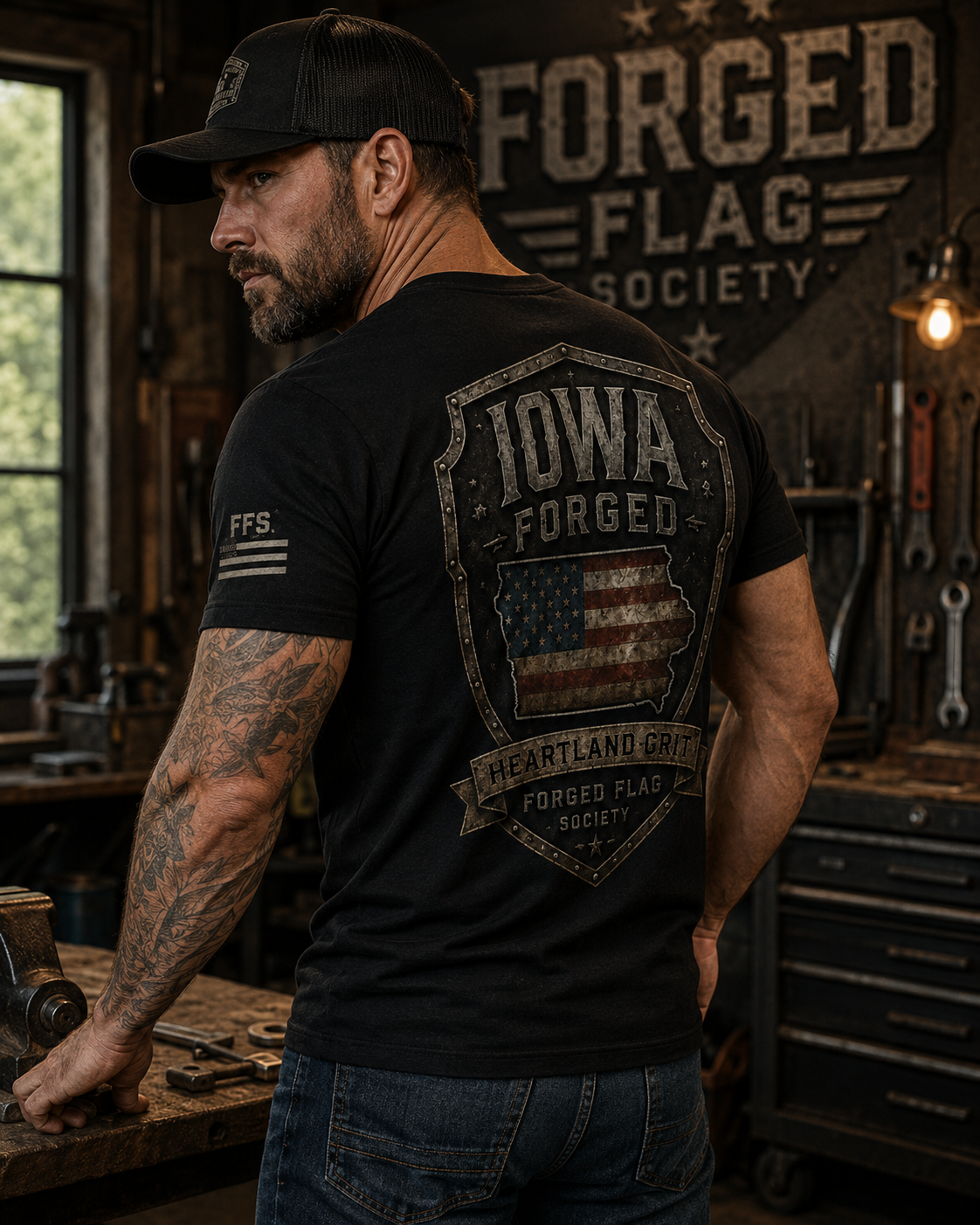 Iowa Forged Flag Tee