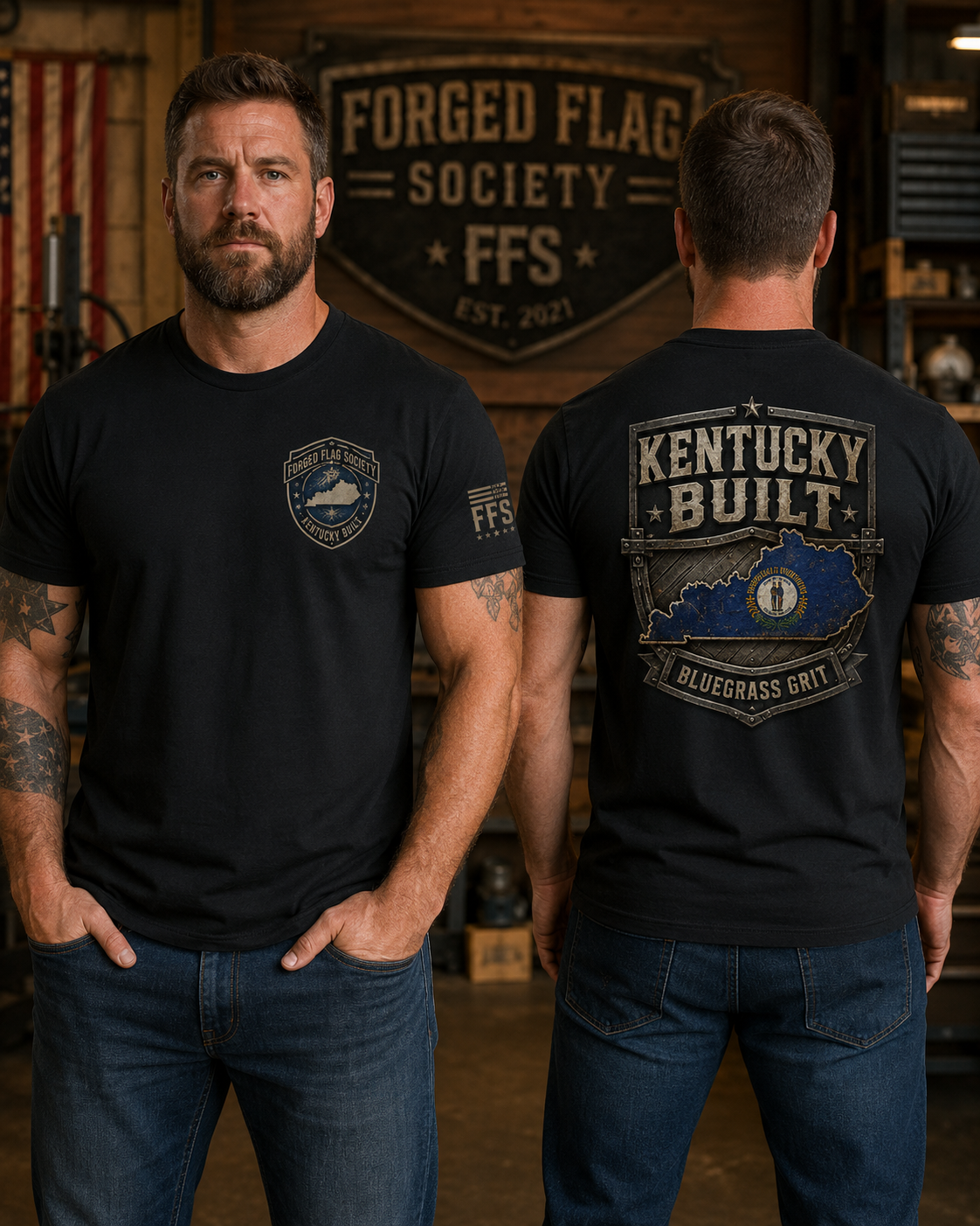 Kentucky Built Forged Flag Tee
