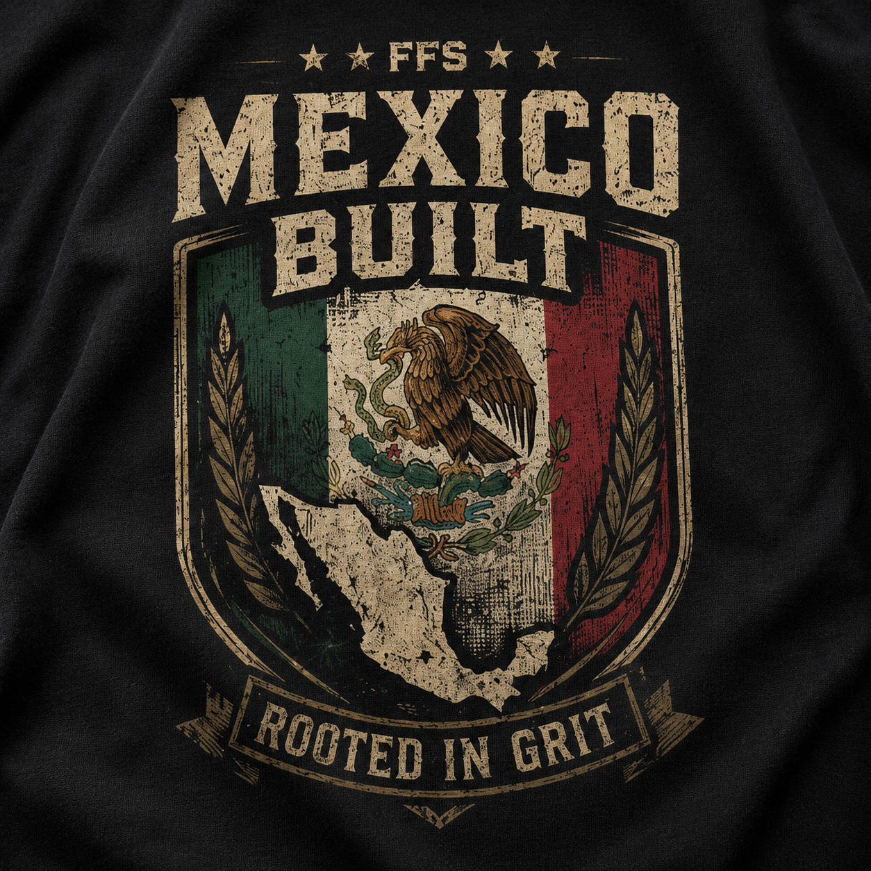 Mexico Built Forged Flag Tee