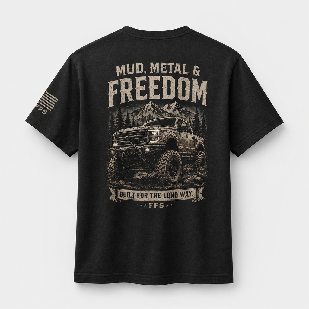 Mud, Metal & Freedom Forged Flag Tee
