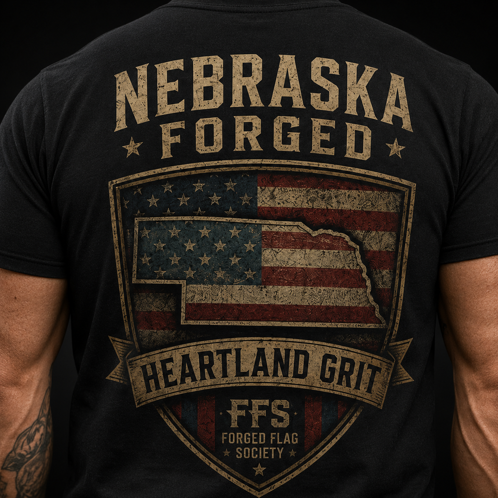 Nebraska Forged Flag Tee