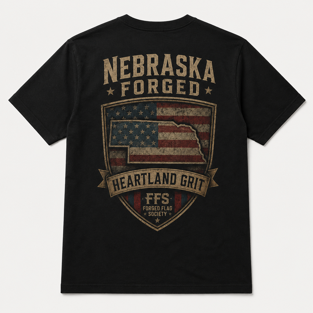 Nebraska Forged Flag Tee