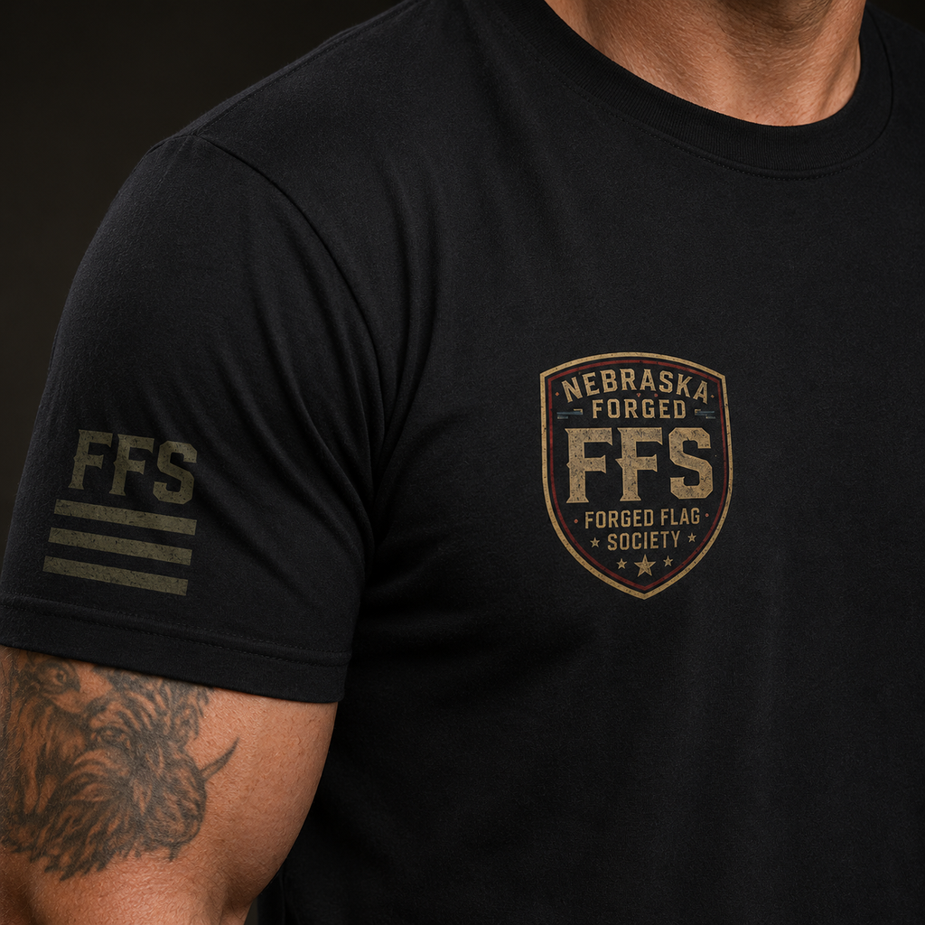Nebraska Forged Flag Tee