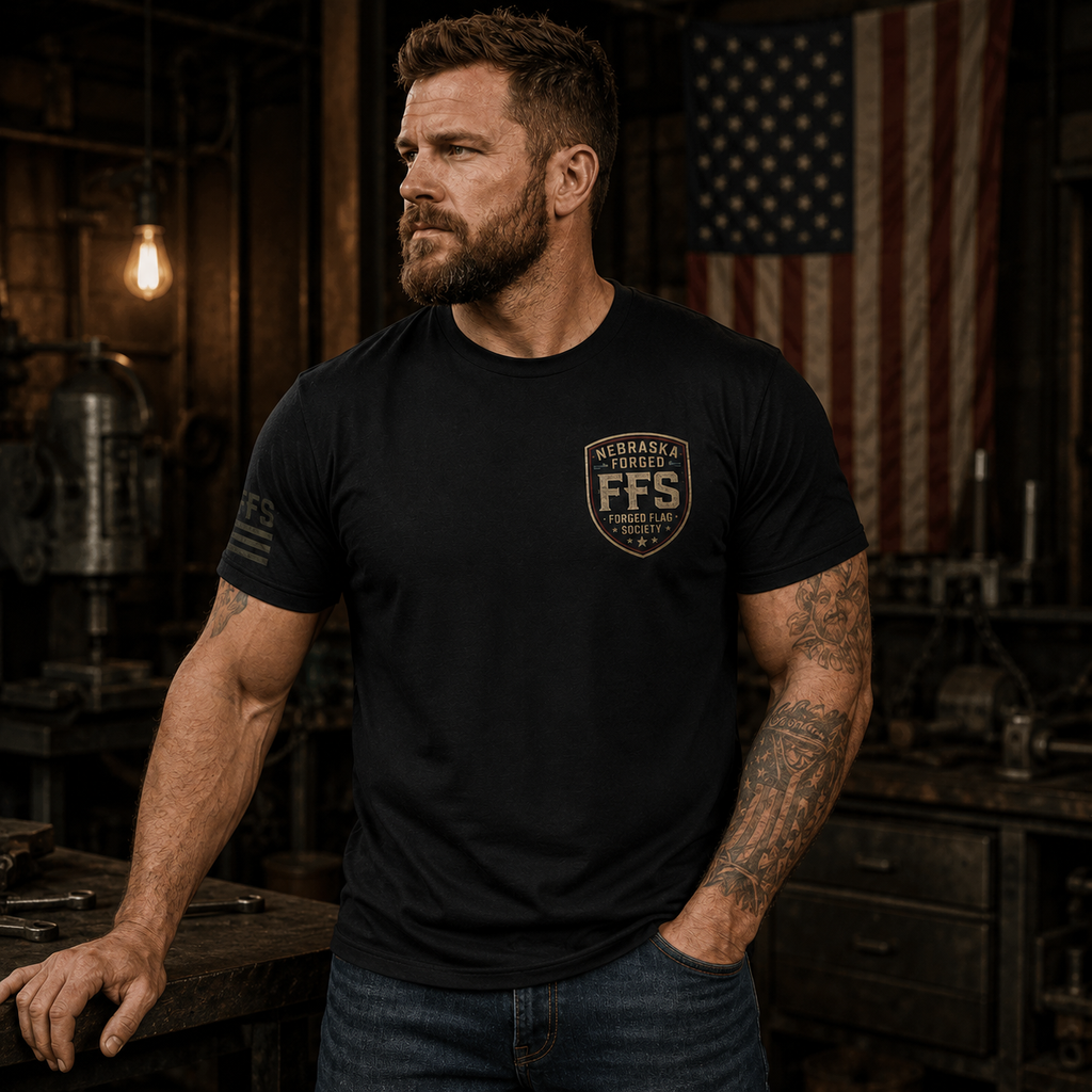 Nebraska Forged Flag Tee