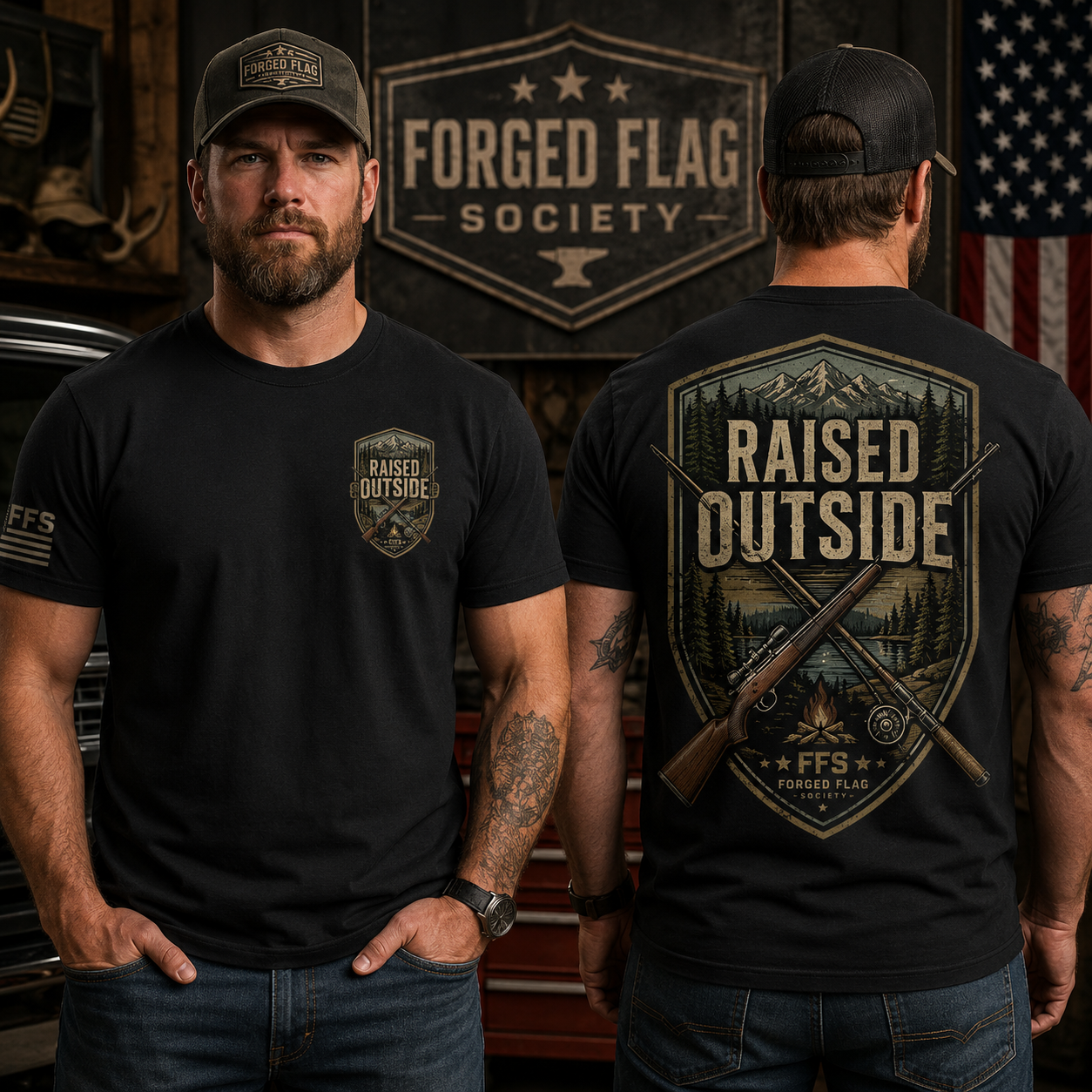 Raised Outside Forged Flag Tee