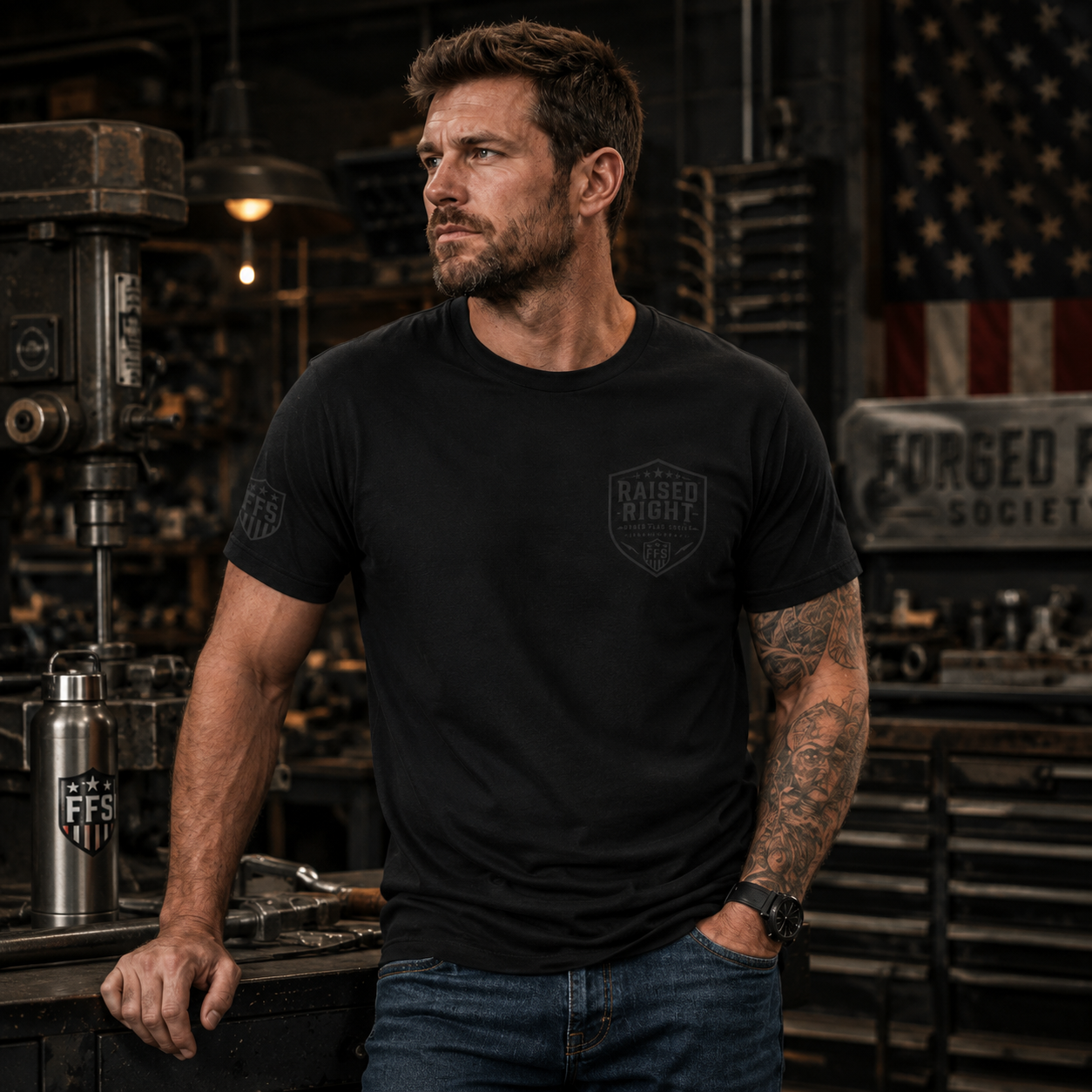 Raised Right Forged Flag Tee