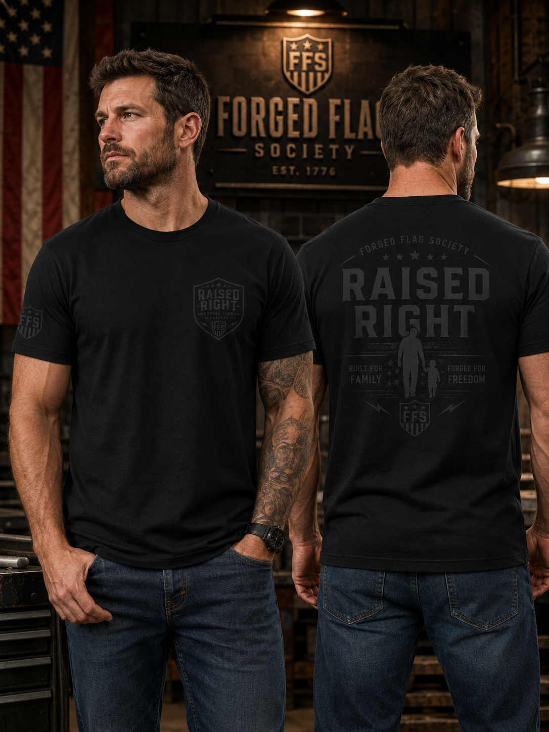 Raised Right Forged Flag Tee