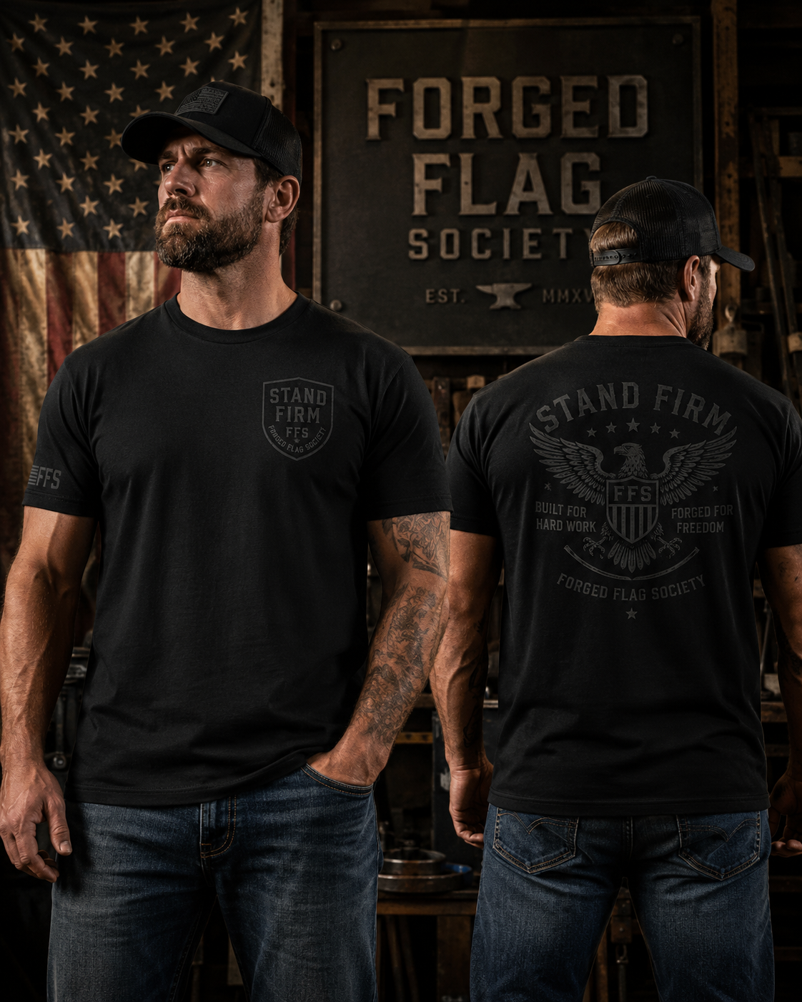Hold Strong Forged Flag Tee