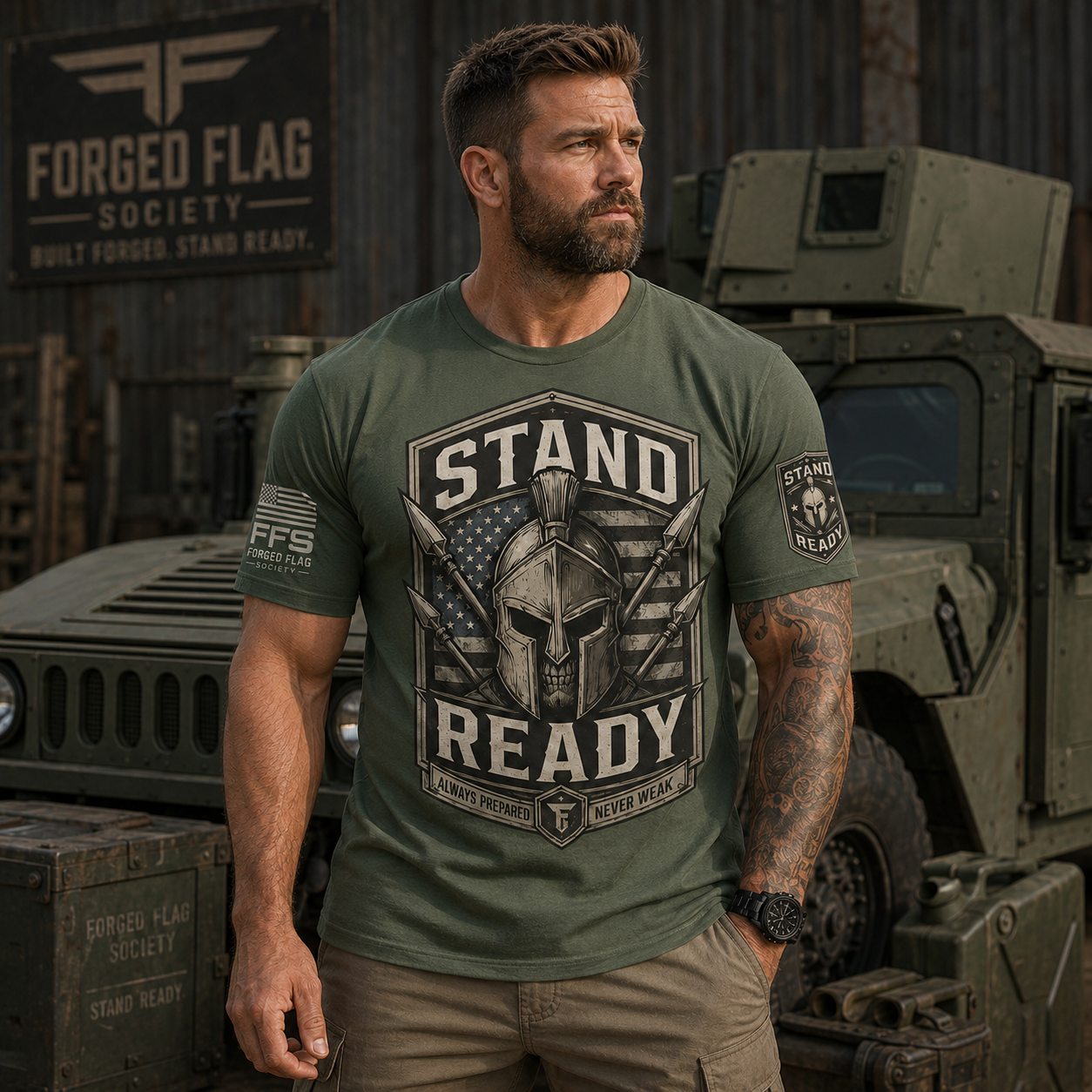 Stand Ready Forged Flag Tee