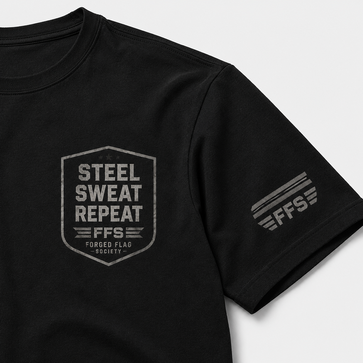 Steel Sweat Repeat Forged Flag Tee