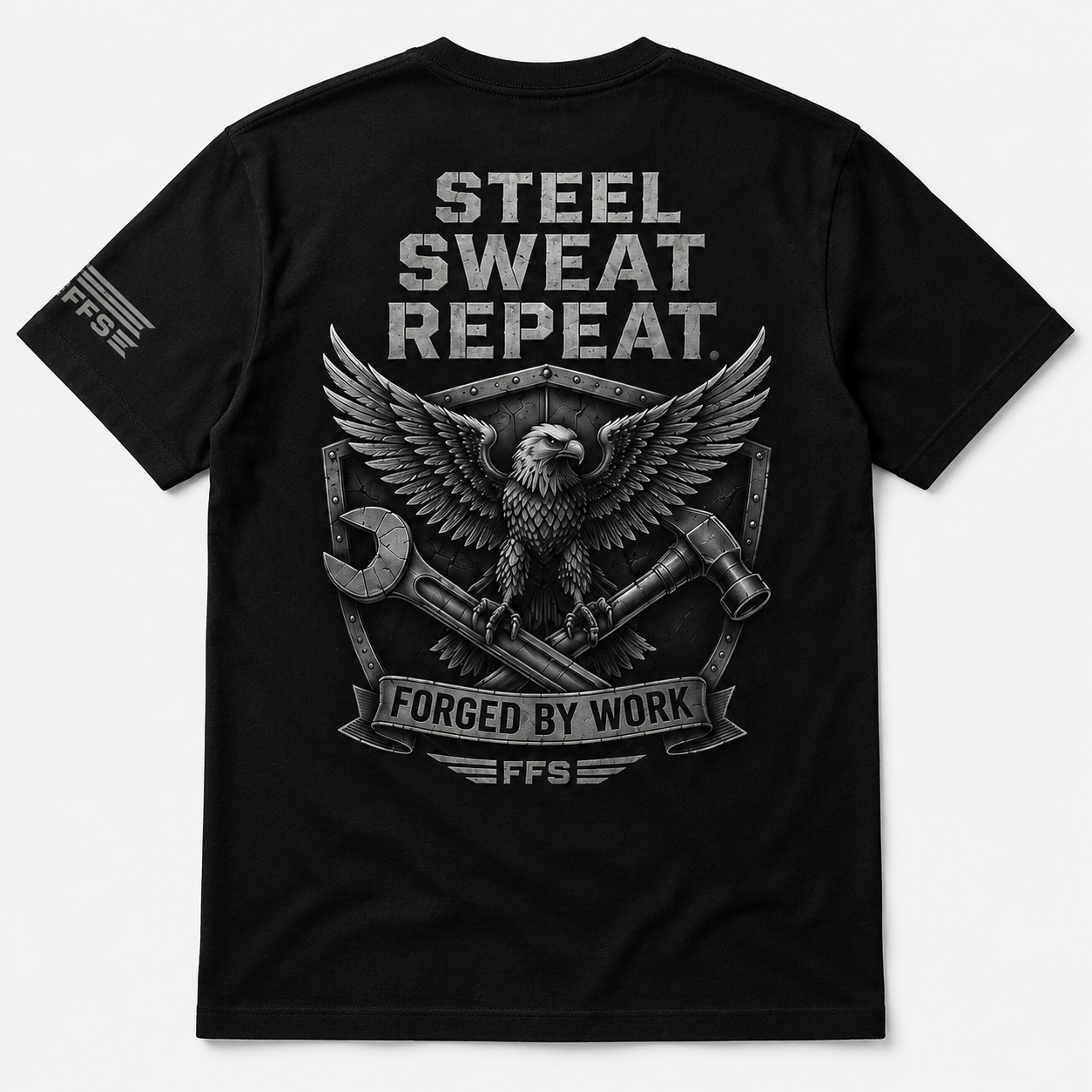 Steel Sweat Repeat Forged Flag Tee