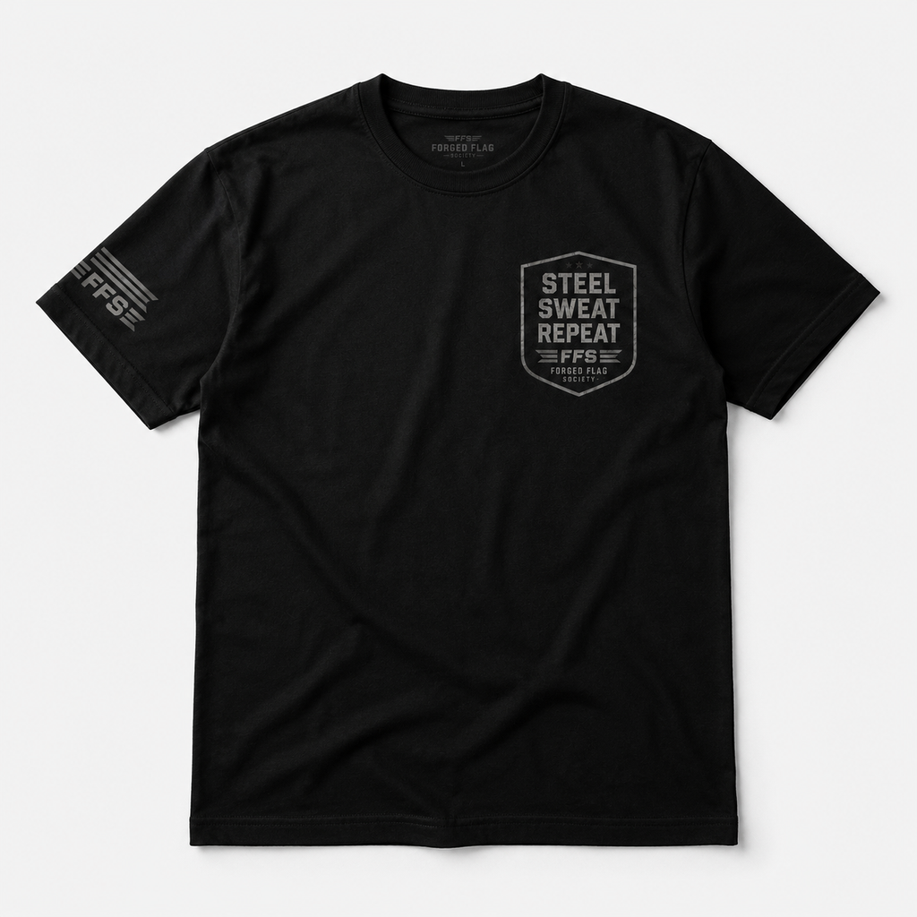 Steel Sweat Repeat Forged Flag Tee