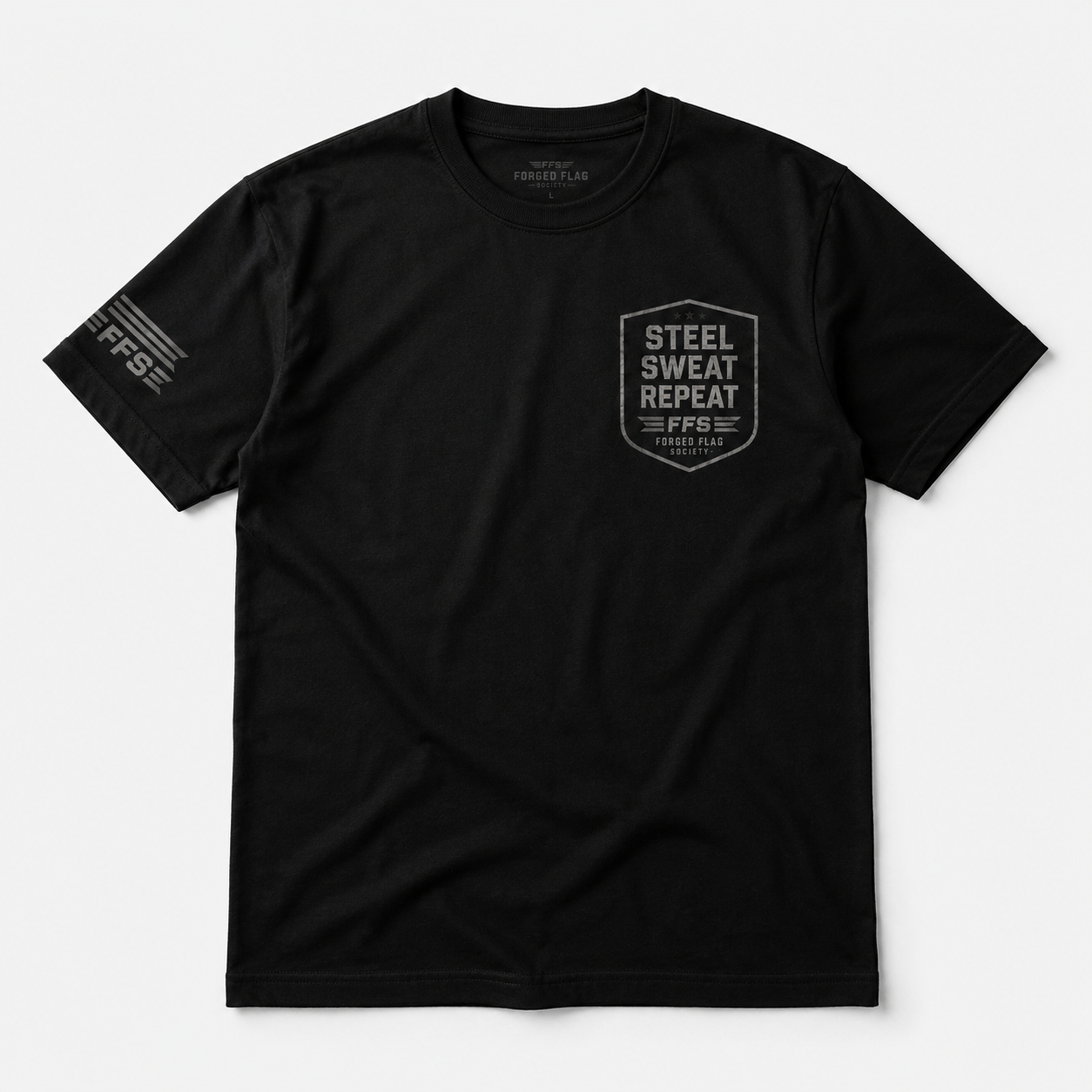 Steel Sweat Repeat Forged Flag Tee